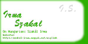 irma szakal business card